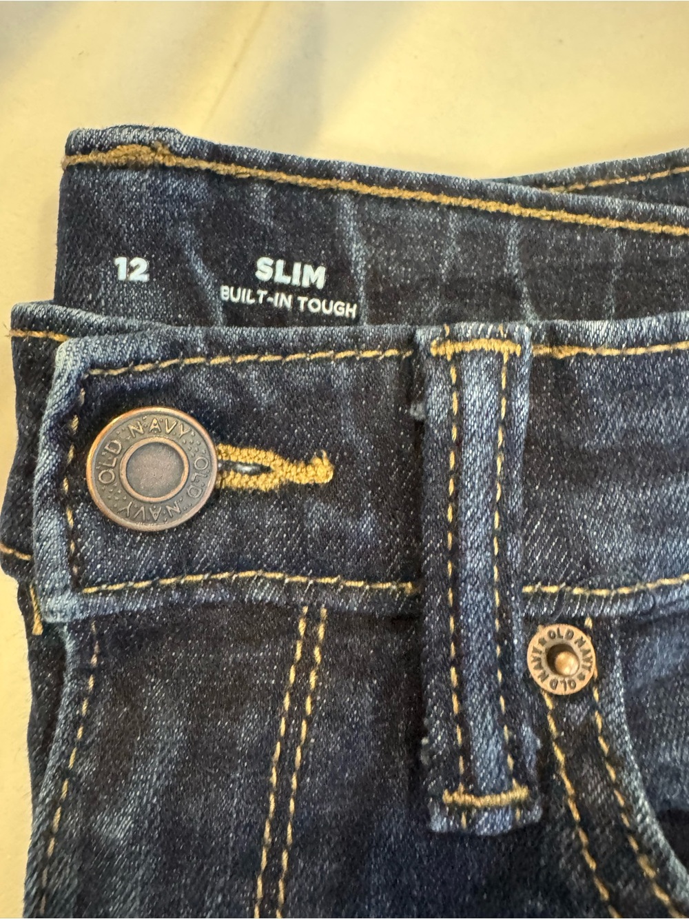 Old Navy Slim Dark Indigo Jeans with Contrast Stitching